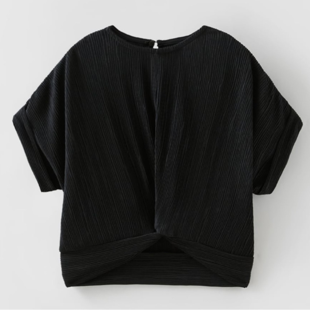Zara Pleated Knotted Shirt
